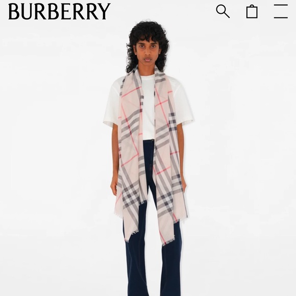 πBurberry Check wool silk check scarf - Picture 1 of 10